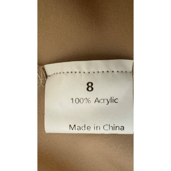 Deli.S Beige Size 8 Button-Down Midi Dress Drawstring Waist & Tie Sleeves - Picture 4 of 16